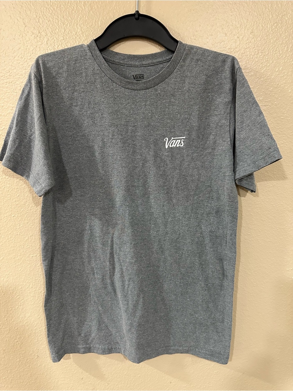 Vans Men's Heather Gray Crewneck Tee with White Logo